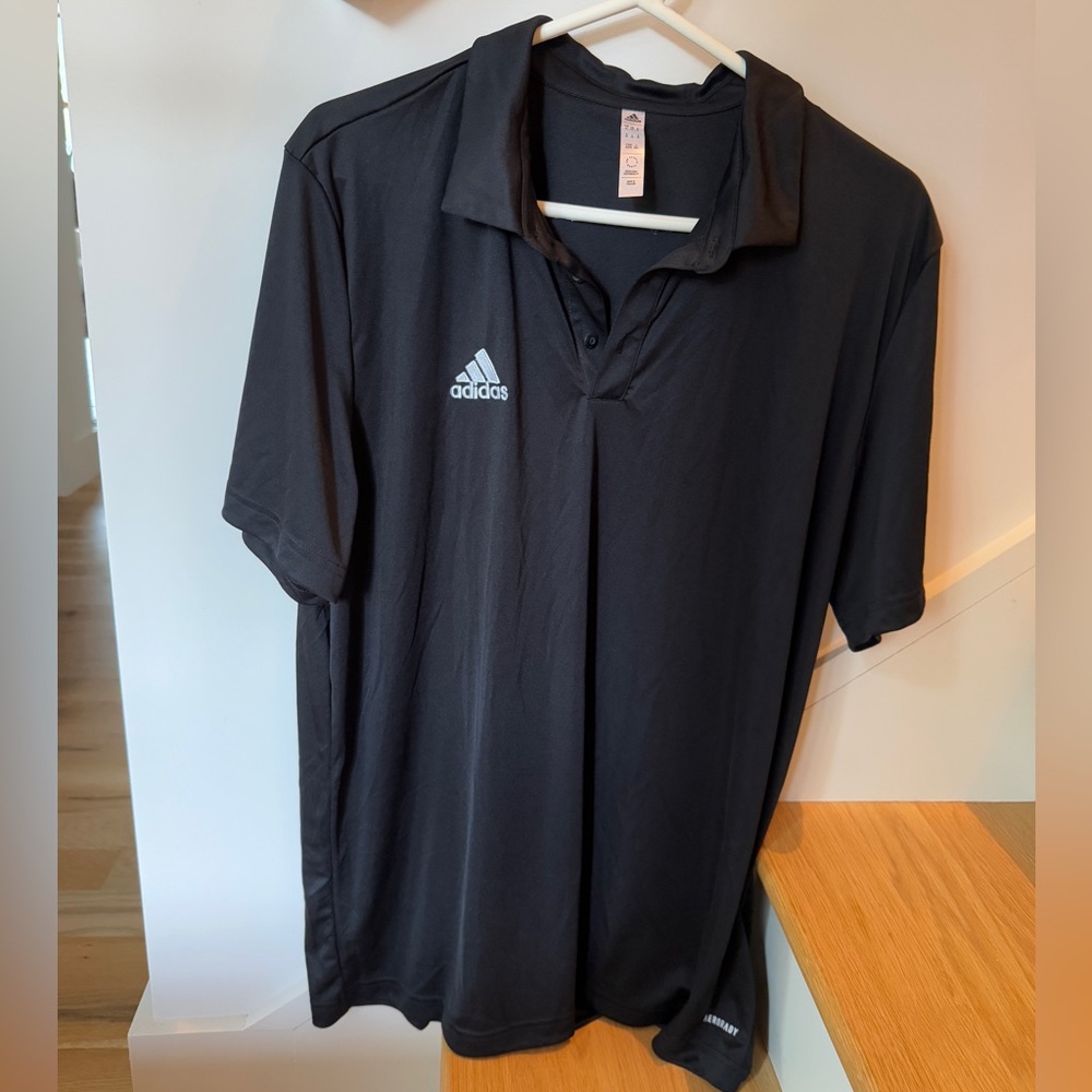Adidas Black Polo with Tag Details